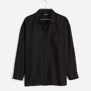 Madewell Black XXL The Oversized Shirt, Poplin Button Up